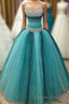 Spaghetti Straps Long Beading Sequin Shiny Modest For Teens Prom Dresses