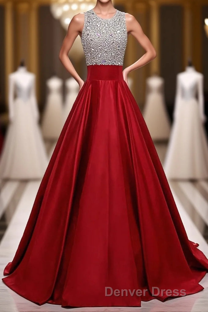 High Low Beaded Red Beautiful Simple Cheap Modest Prom Dresses Main image