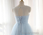 Tulle Short Charming Short Light Blue Cute Prom Dresses
