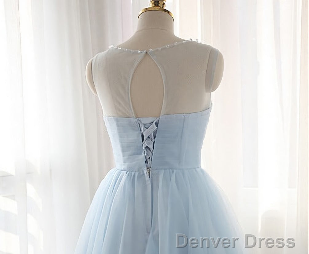 Tulle Short Charming Short Light Blue Cute Prom Dresses