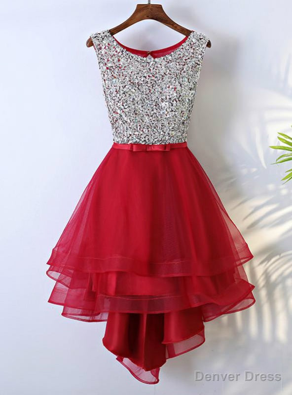 Prom Dress Juniors Homecoming Dresses A Line Scoop Asymmetrical Main image
