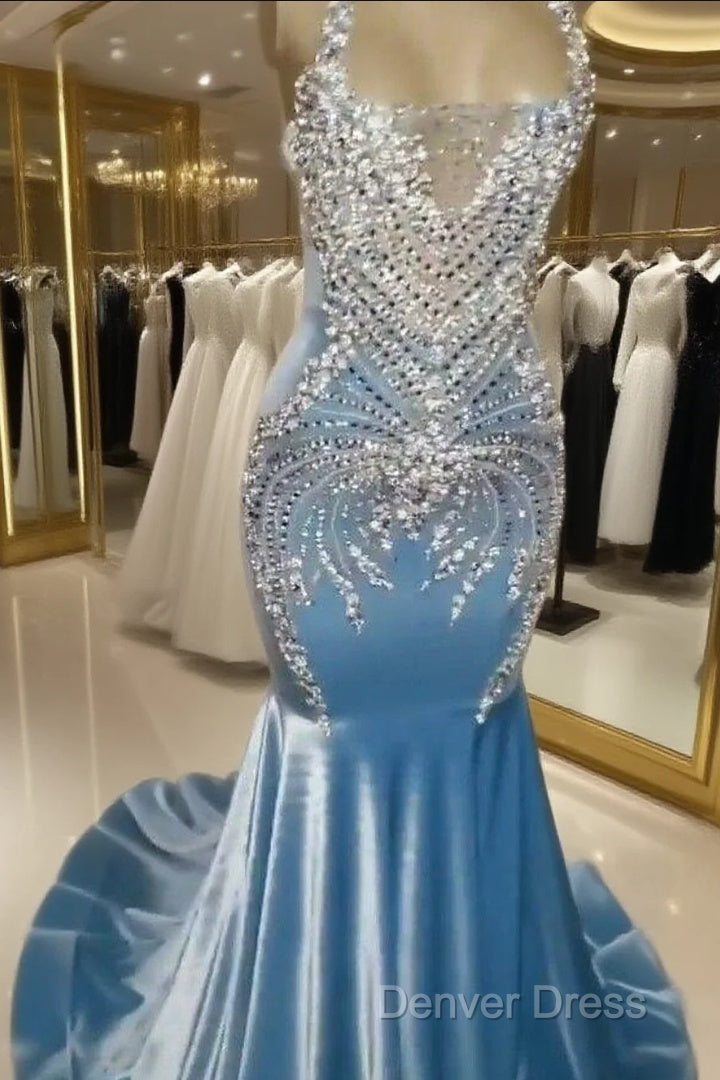 Prom Dresses Light Sky Blue Appliques Formal Evening Party Gowns Main image