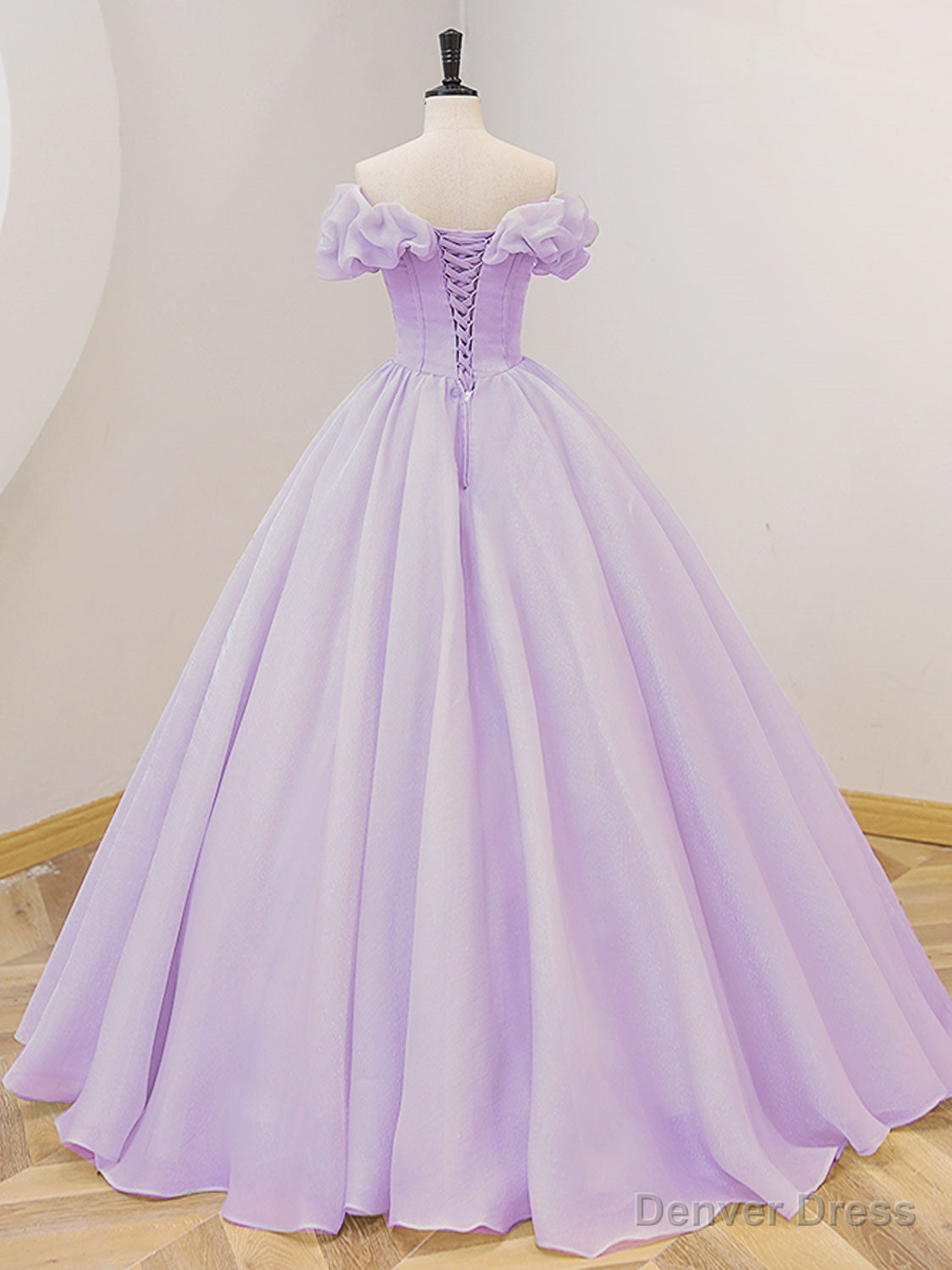 Purple A Line Off Shoulder Long Prom Dress, Purple Sweet 16 Dresses