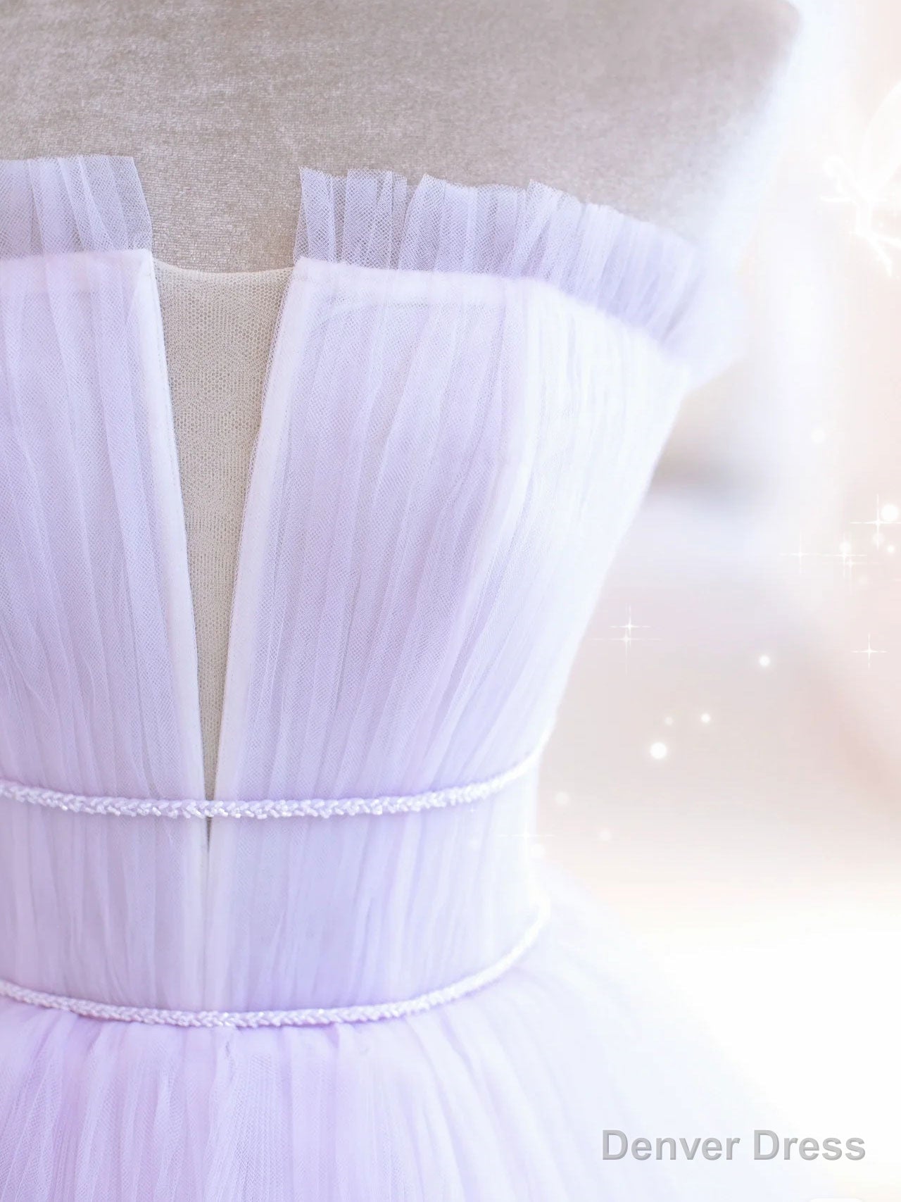 Purple A Line Tulle Long Prom Dress, Purple Prom Graduation Dresses