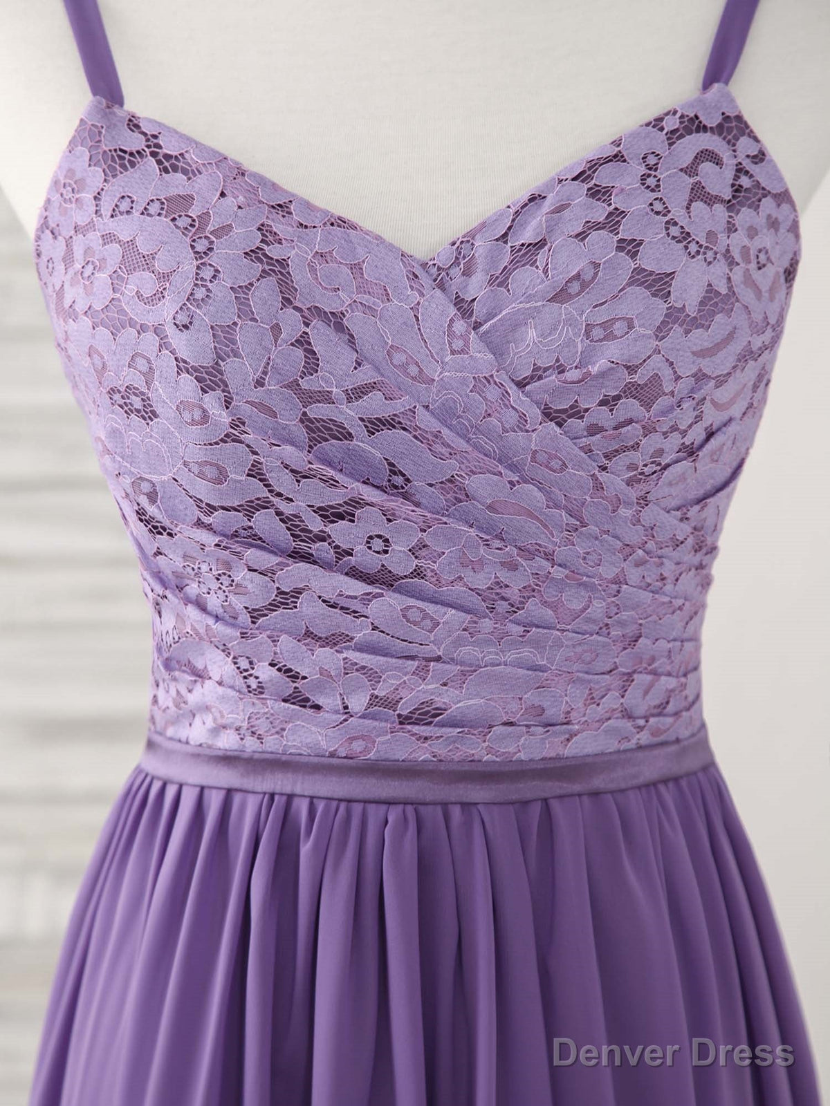 Purple Lace Chiffon Long Prom Dress Purple Bridesmaid Dresses