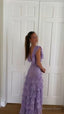 Purple Lace Long Prom Dress Backless Prom Dress Stunning Maxi Dresses