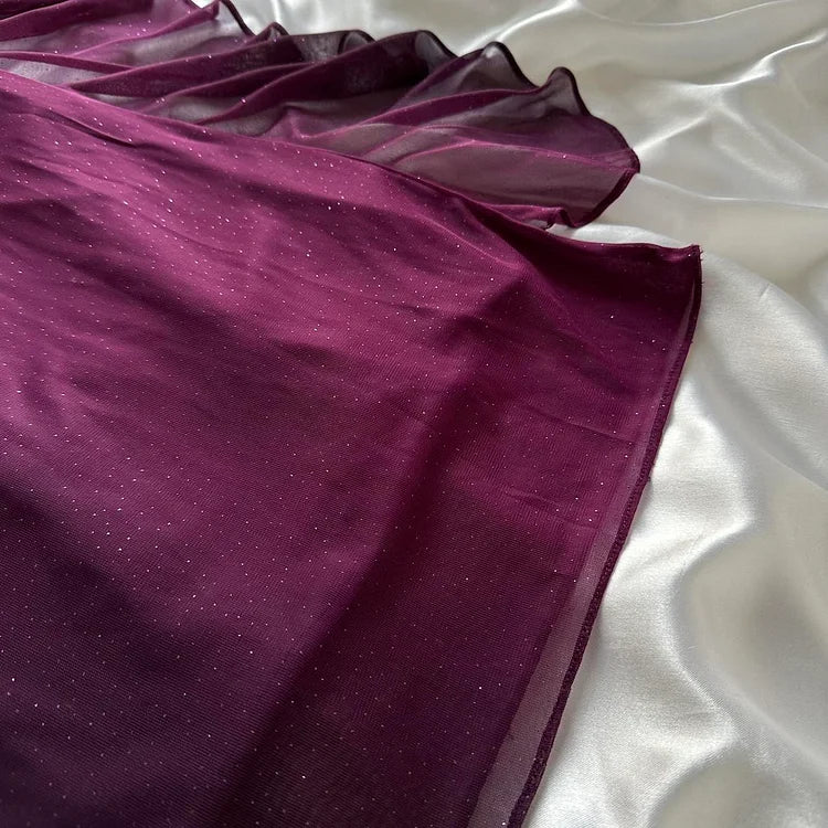 Purple Shiny Elegant Fashion Gradient Strap Long Tulle Ball Gowns Prom Dresses