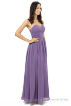 Purple Sleeveless Chiffon Long With Lace Up Bridesmaid Dresses