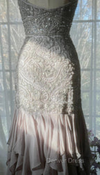 Purple Spaghetti Strap Bodycon Open Back Chiffon Sequin Long Prom Dresses Adult Ceremony Dresses With Appliques