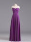 Purple Sweetheart Chiffon Floor Length Bridesmaid Dresses