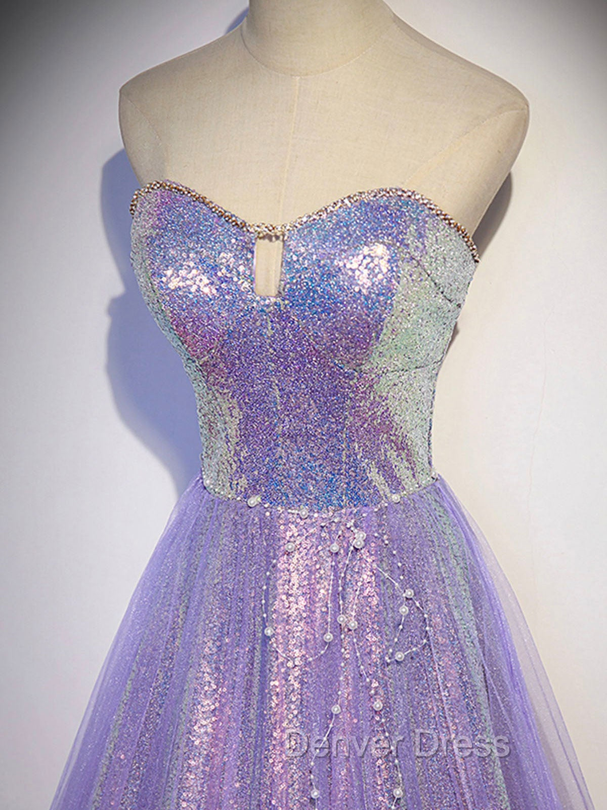 Purple Sweetheart Neck Long Prom Dresses Purple Formal Party Dresses Secondary image