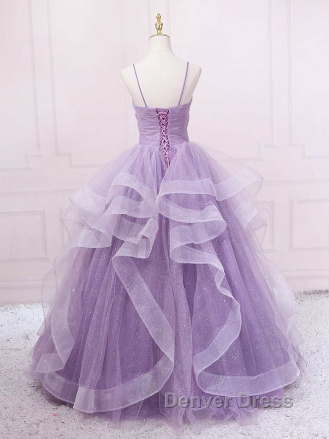 Purple sweetheart neck tulle long prom Dresses purple tulle forma Gowns