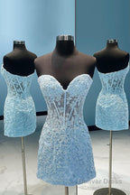 Purple Tight Short Homecoming Dress with Appliques