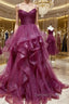 Purple Tulle Long Prom Dress, Purple Tulle Long Prom Dresses