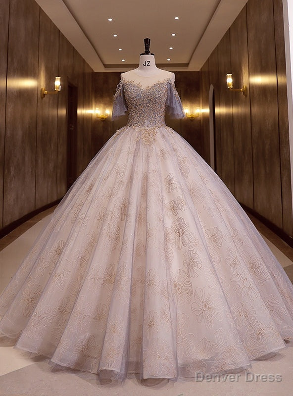 Purple Tulle Sequins Open Back Quinceanera Dress Main image