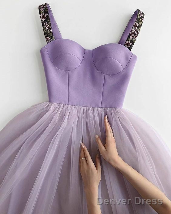 Purple Tulle Short Prom Dress Short Homecoming Dresses
