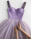 Purple Tulle Short Prom Dress Short Homecoming Dresses