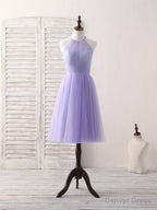 Purple Tulle Short Prom Dress, Simple Purple Homecoming Dresses