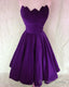 Purple Velvet Strapless Prom Dresses