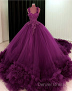 Purple Wedding Dresses Sweetheart Ball Gown