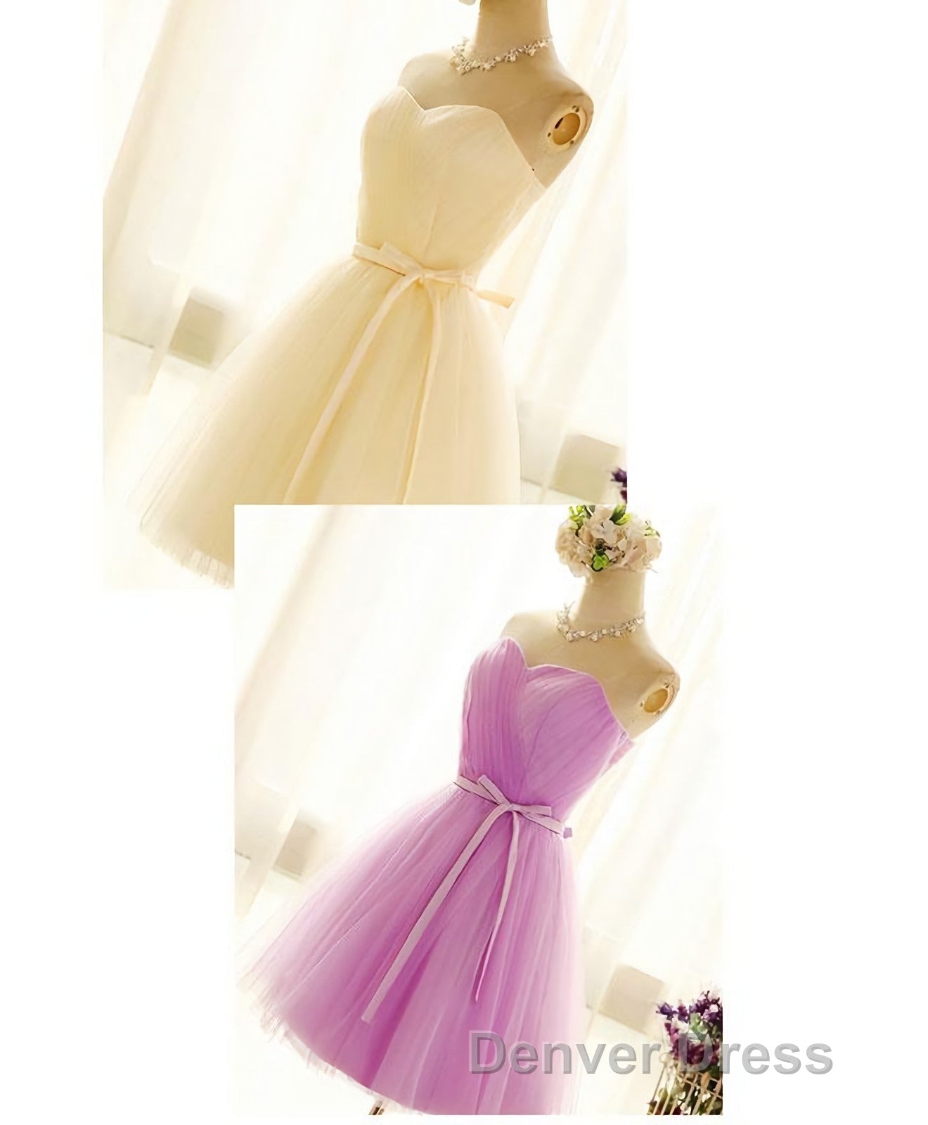 Cute Sweetheart Neck Tulle Short Prom Dresses, Bridesmaid Dresses