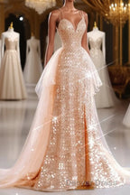 A Line Prom Dress Sparkle & Shine Dress Wedding Guest Sweet 16 Floor Length Sleeveless Sweetheart Tulle with Sequin Masquerade Dresses
