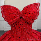 Quinceanera Ball Gowns Red Sleeveless Sequined Dresses
