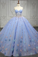 Quinceanera Dress Chic Strapless Sweep Train Evening Dresses Sweetheart Lace Up Prom Dresses