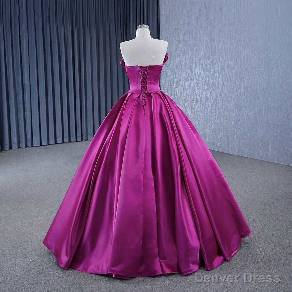 Quinceanera Dress Novelty A Line Satin Strapless Ball Gown Evening Dress for Women Secondary image