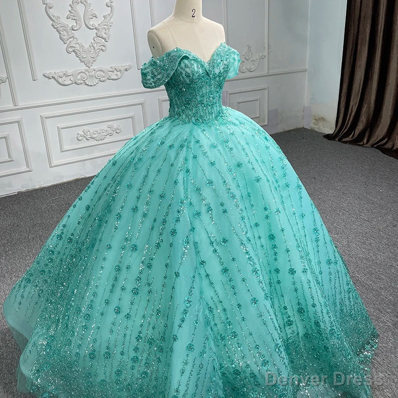 Quinceanera Dress V-neck Sequined Evening Party Dresses Off-the-shoulder Secondary image
