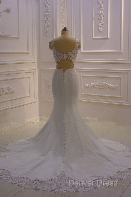Real Long Vintage Lace Wedding Dresses Mermaid Sleeveless Bridal Gown Secondary image