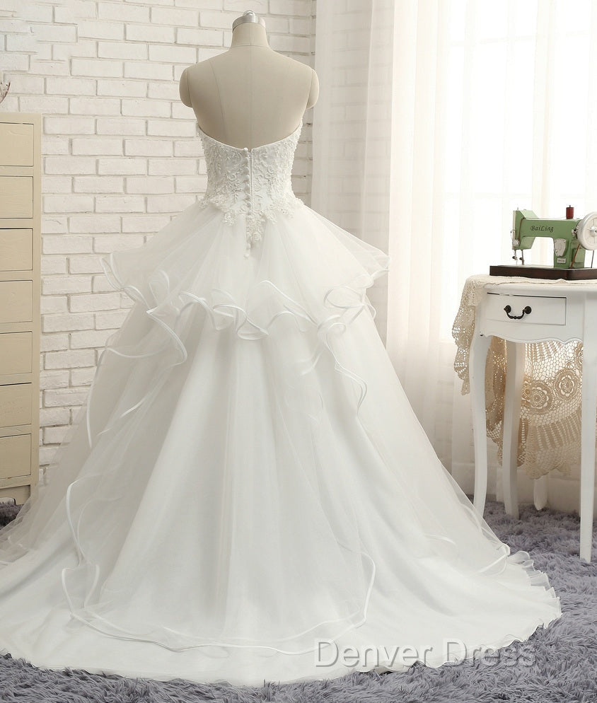 Real Photo Ivory A-Line Wedding Dresses Secondary image