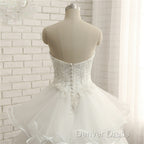 Real Photo Ivory A-Line Wedding Dresses