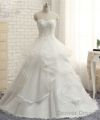 Real Photo Ivory A-Line Wedding Dress