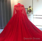 Red Ball Gown Wedding Dresses Crystals Sweet 16 Quinceanera Dress