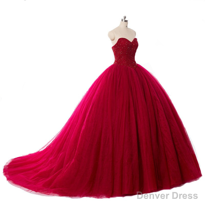 Red Ball Gowns Wedding Dress Princess Puffy Red Lace Bridal Dresses for Women Main image