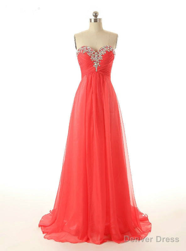 Red Chiffon Sweetheart Beading Bridesmaid Dresses Main image