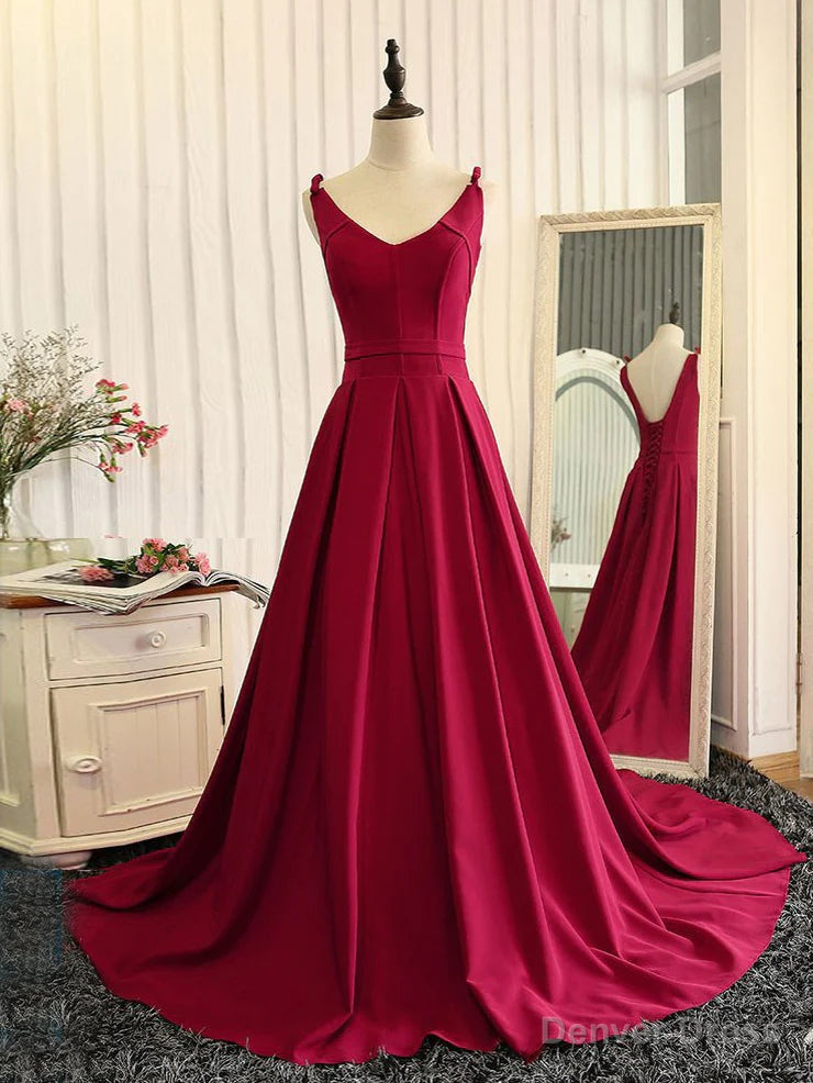 Red Fashionable Long Prom Gowns, Red Prom Dresses Secondary image