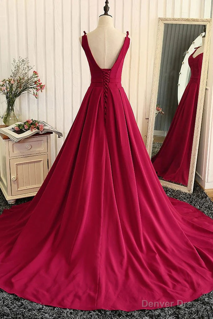Red Fashionable Long Prom Gowns, Red Prom Dresses