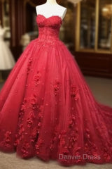 Red Lace Prom Dresses With Train