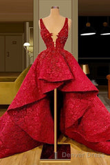Red Lace Prom Dresses Elegant Cocktail Dresses Party Sexy Celebrity Dress
