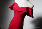 Red Mermaid Long Sweetheart Off Shoulder Prom Dress Prom Dress, Red Prom Dresses