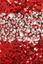 Red mermaid Sequins Sweetheart With Crystal Bridesmaid Dresses