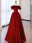 Red Pink Satin Long Prom Dress, Red Pink Satin Long Prom Dresses