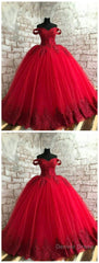 Red Prom Dress, Gothic Prom Dress, Red Lace Prom Dress