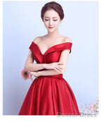 Red Satin Sweetheart Off Shoulder Long Prom Dress Prom Gowns, Red Long Ball Gowns Prom Dresses