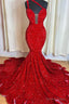 Red Sleeveless Elegance Prom Dress with a Sweetheart Neckline Evening Party Dress