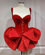 Red Sleeveless Homecoming Dresses Sequined Mini Prom Gowns,