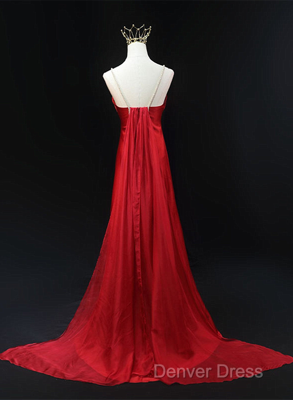 Red Soft Satin Long Prom Dress Prom Dress, Red A Line Prom Dresses