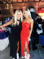 Red Strapless Bow-Knot Slit Prom Dresses
